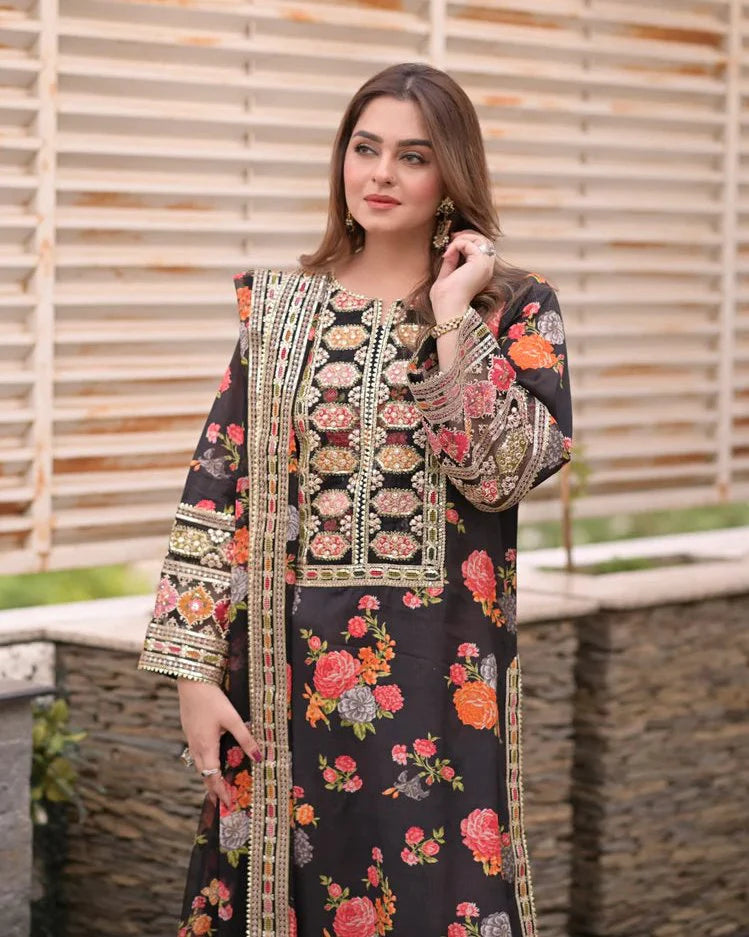 kareena - Embroidered Silk 3 Pc Suit